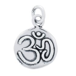 Pandantiv argint 925 cu floare de lotus si simbolul OM [1]